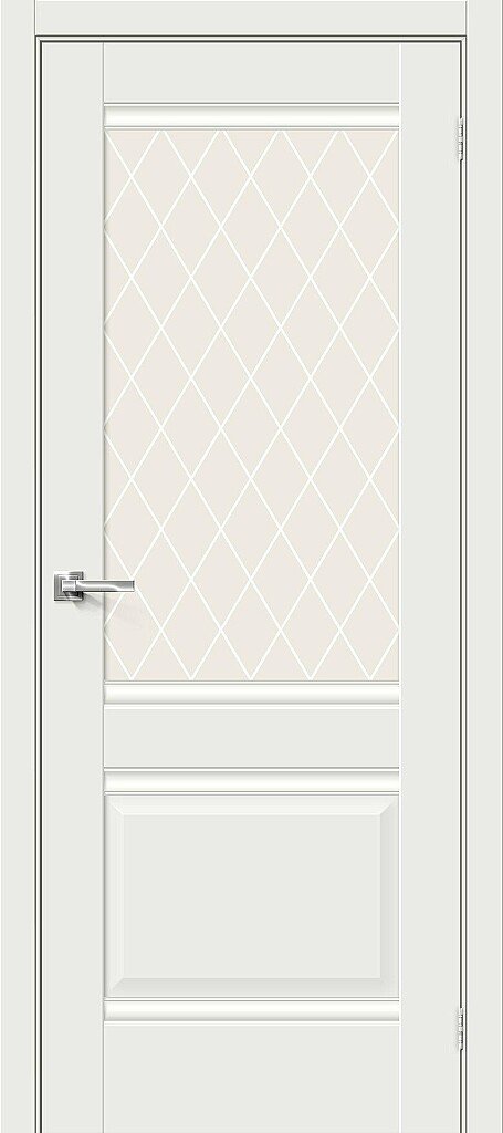 Межкомнатная дверь Прима-3, цвет: White Matt