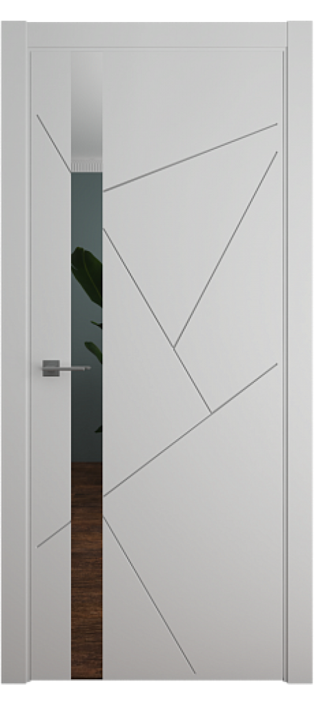 Межкомнатные двери Геометрия-6; серый зеркало грей