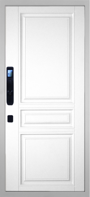 Купить С электронными замками Дверь Гранит Пиано Смарт Белая - 018 Белый 16мм в Москве 