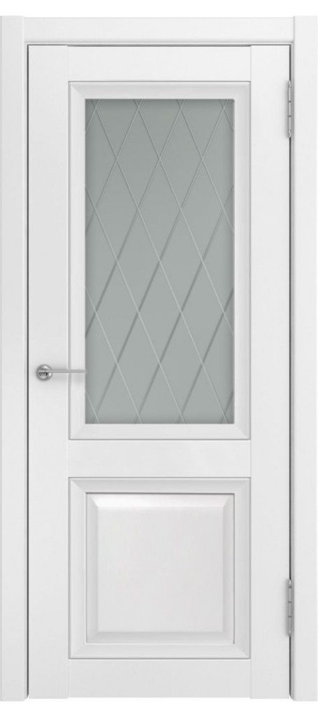 Межкомнатная дверь Лу-162 (белый эмалит) с матовым стеклом