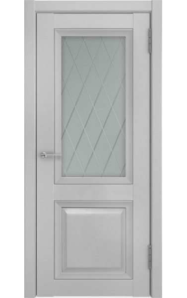 Купить Двери Люксор Лу-162 (серый эмалит) с матовым стеклом в Москве 