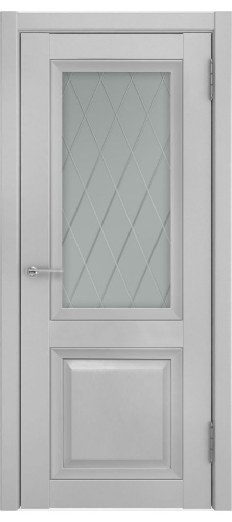 Межкомнатные двери Лу-162 (серый эмалит) с матовым стеклом