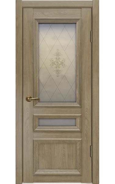 Купить Двери Люксор Вероника-5 Дуб натуральный со светлым стеклом в Москве 