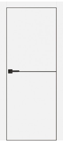 Межкомнатная дверь PX-19 черная кромка с 4-х ст. Белый