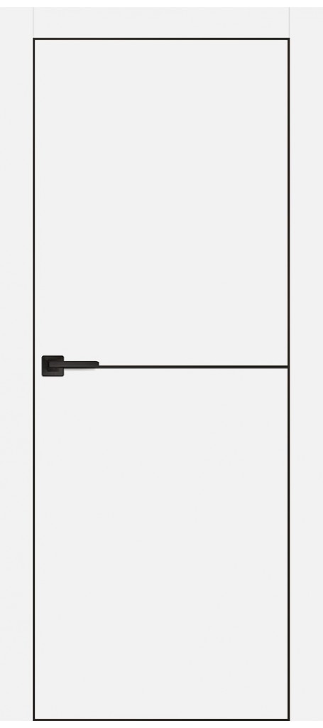 Межкомнатная дверь PX-19 черная кромка с 4-х ст. Белый