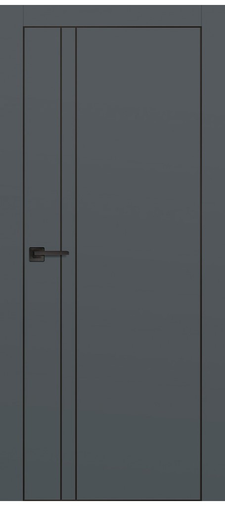Межкомнатная дверь PX-20 черная кромка с 4-х ст. Графит