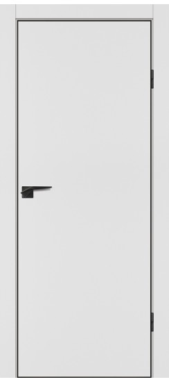 Межкомнатная дверь P-1 кромка ABS черная c 4-х ст. Белый матовый