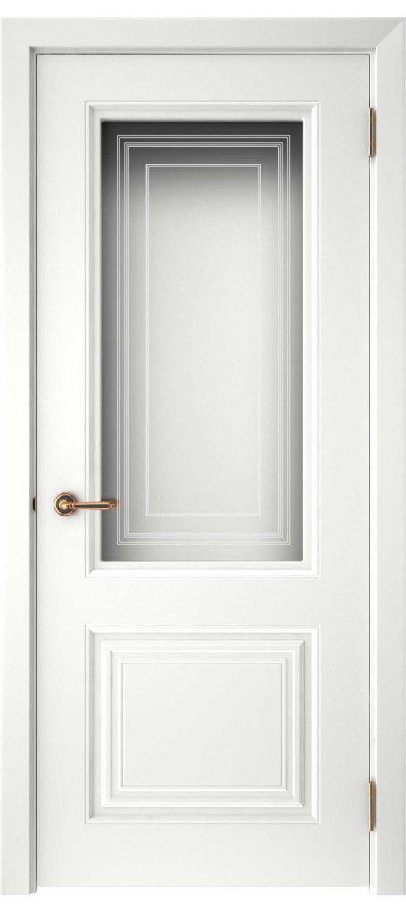 Межкомнатная дверь  Смальта-42 Белый ral со стеклом