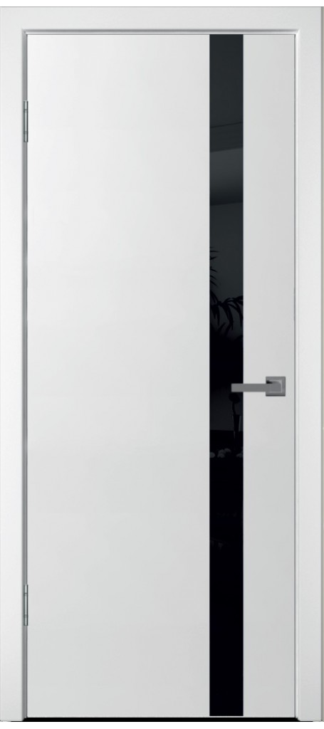 Межкомнатная дверь Скай-10 белая эмаль ДО чёрное