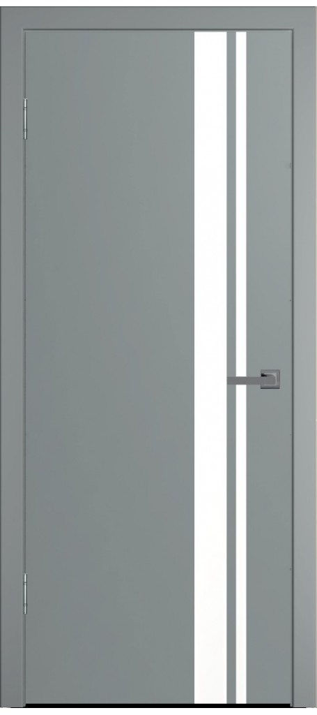 Межкомнатная дверь Cкай-9 со стеклом лакобель белый, эмаль серая