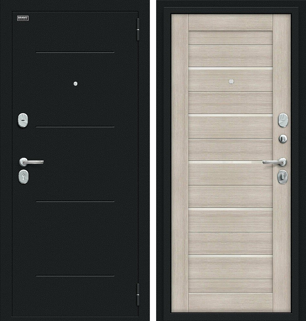 Входная дверь Техно Kale, цвет: Букле черное/Cappuccino Veralinga