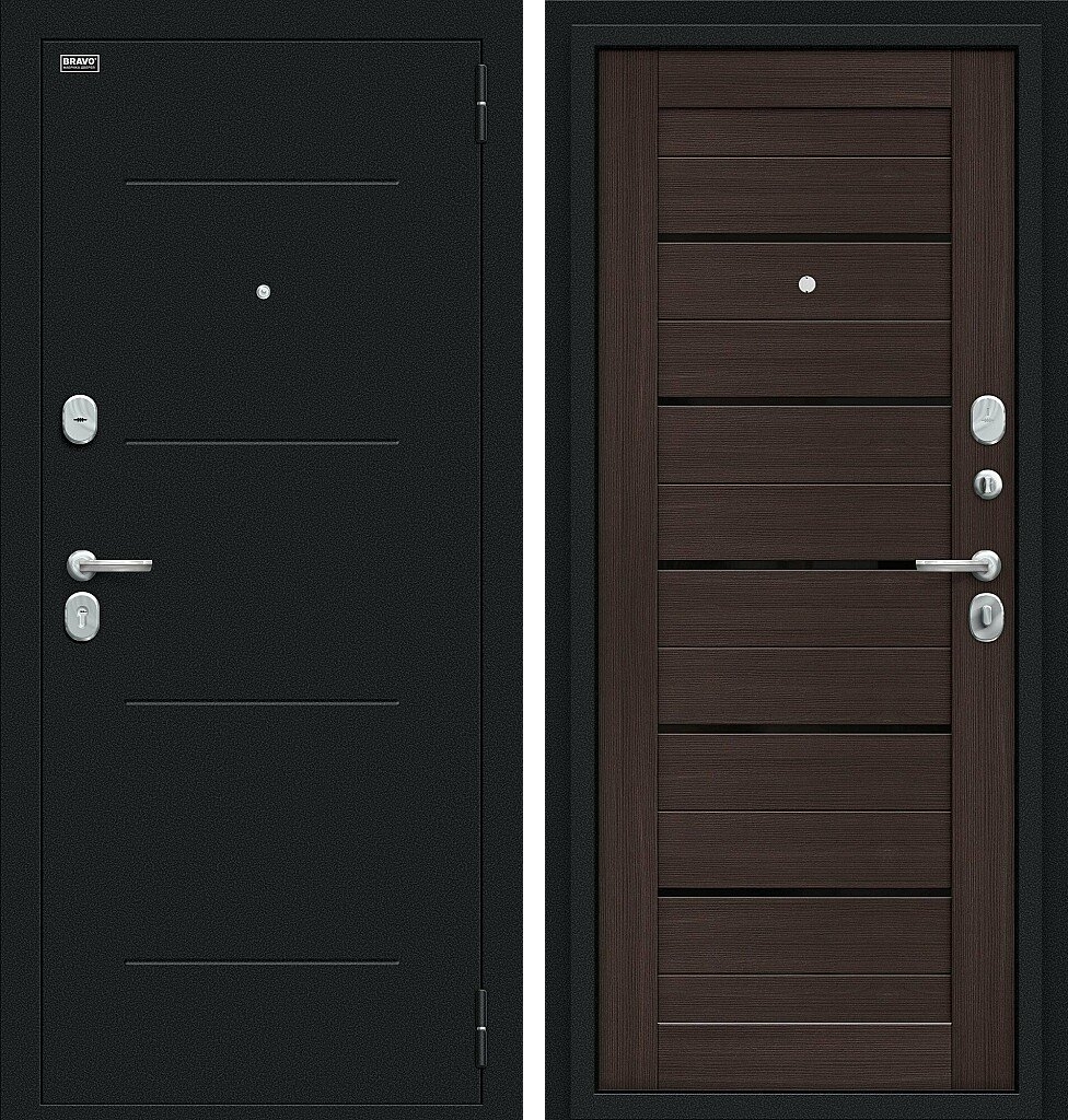 Входная дверь Техно Kale, цвет: Букле черное/Wenge Veralinga