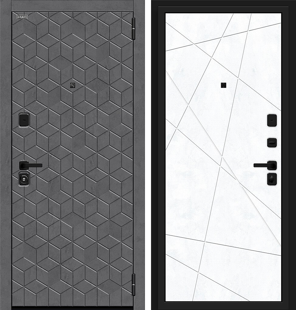 Входная дверь Кьюб (RBE), цвет: Slate Art/Snow Art