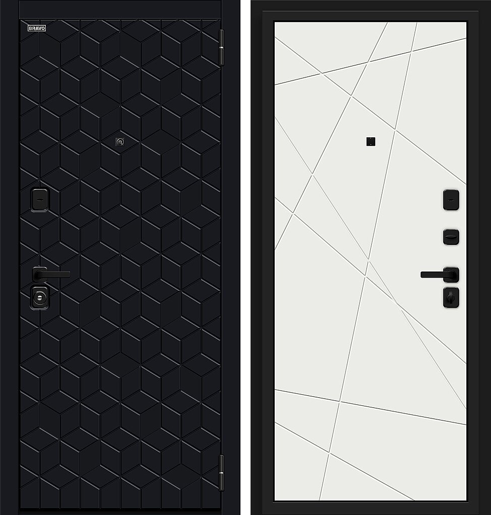 Входная дверь Кьюб (RBE), цвет: Total Black/Super White