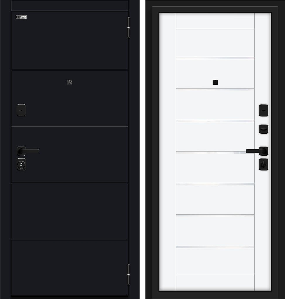 Входная дверь Прайм/SBlack, цвет: Black Shell/White Silk