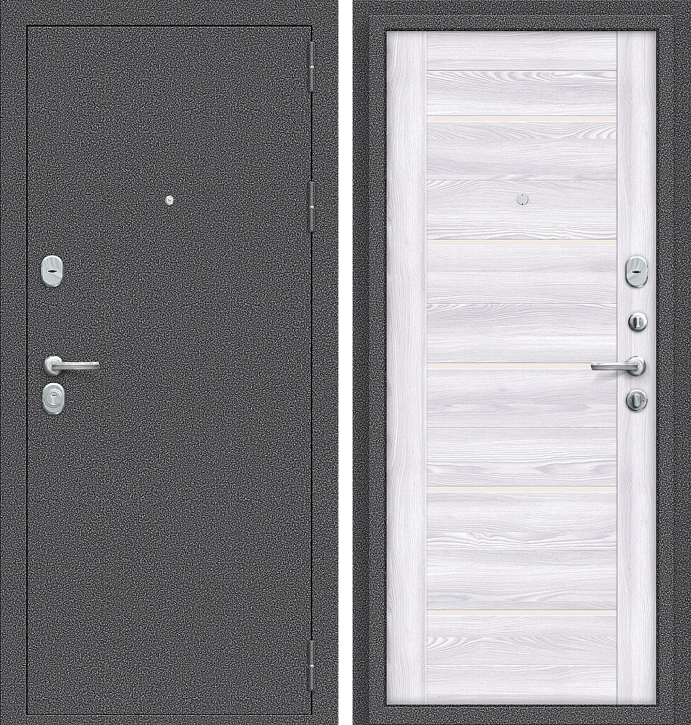 Входная дверь Тайга-9, цвет: Антик Серебряный/Царга