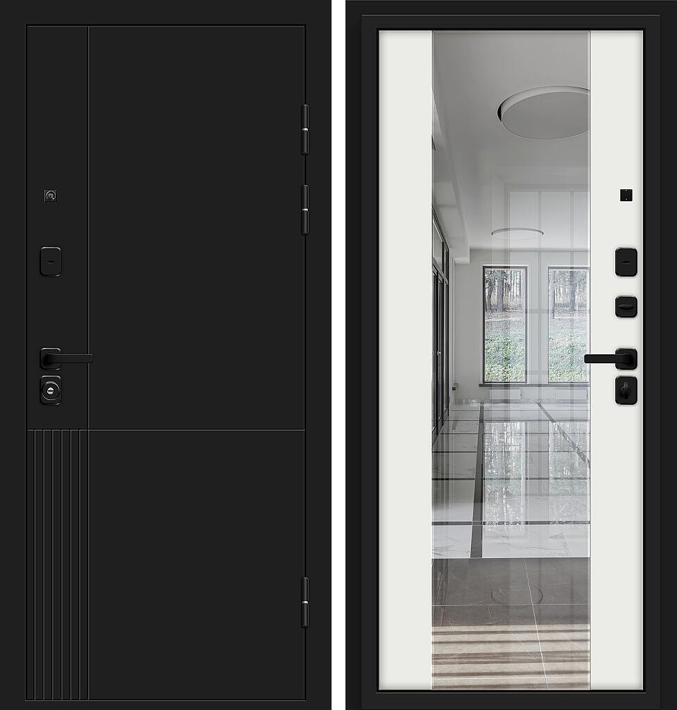 Optim Z-2 Нео Зеркало, цвет: Муар черный/Белый