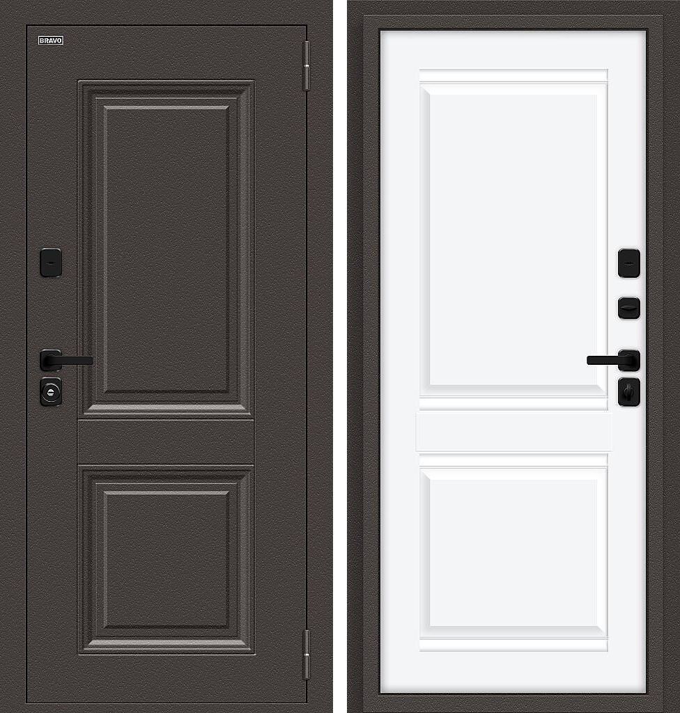 Входная дверь Некст МФ/SBlack, цвет: Старк шоколад/White Silk