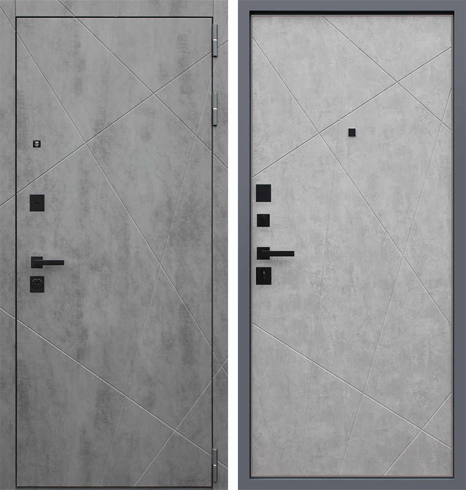 Входная дверь "Дуэт Б" бетон темный