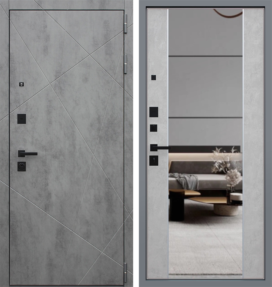 Входная дверь "Дуэт Б" с зеркалом