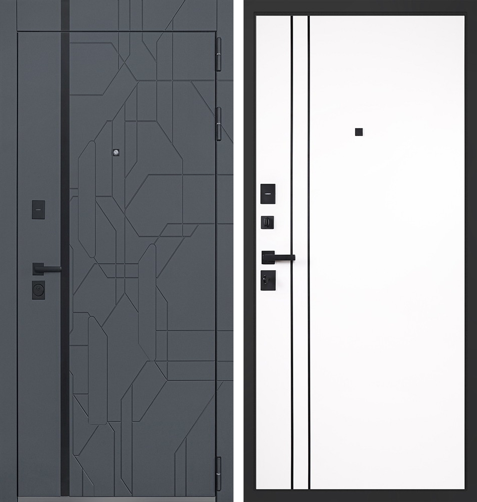 Входная дверь "Forest"; цвет "белый матовый"