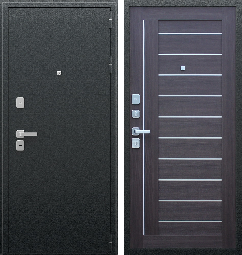 Входная дверь "Соло" цвет: Орех рифленый