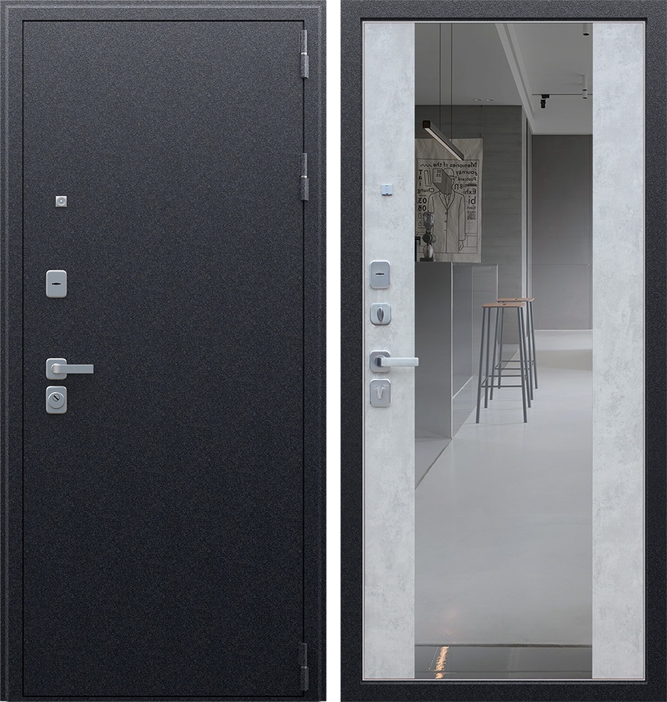 Входная дверь "Спартак Б" с зеркалом