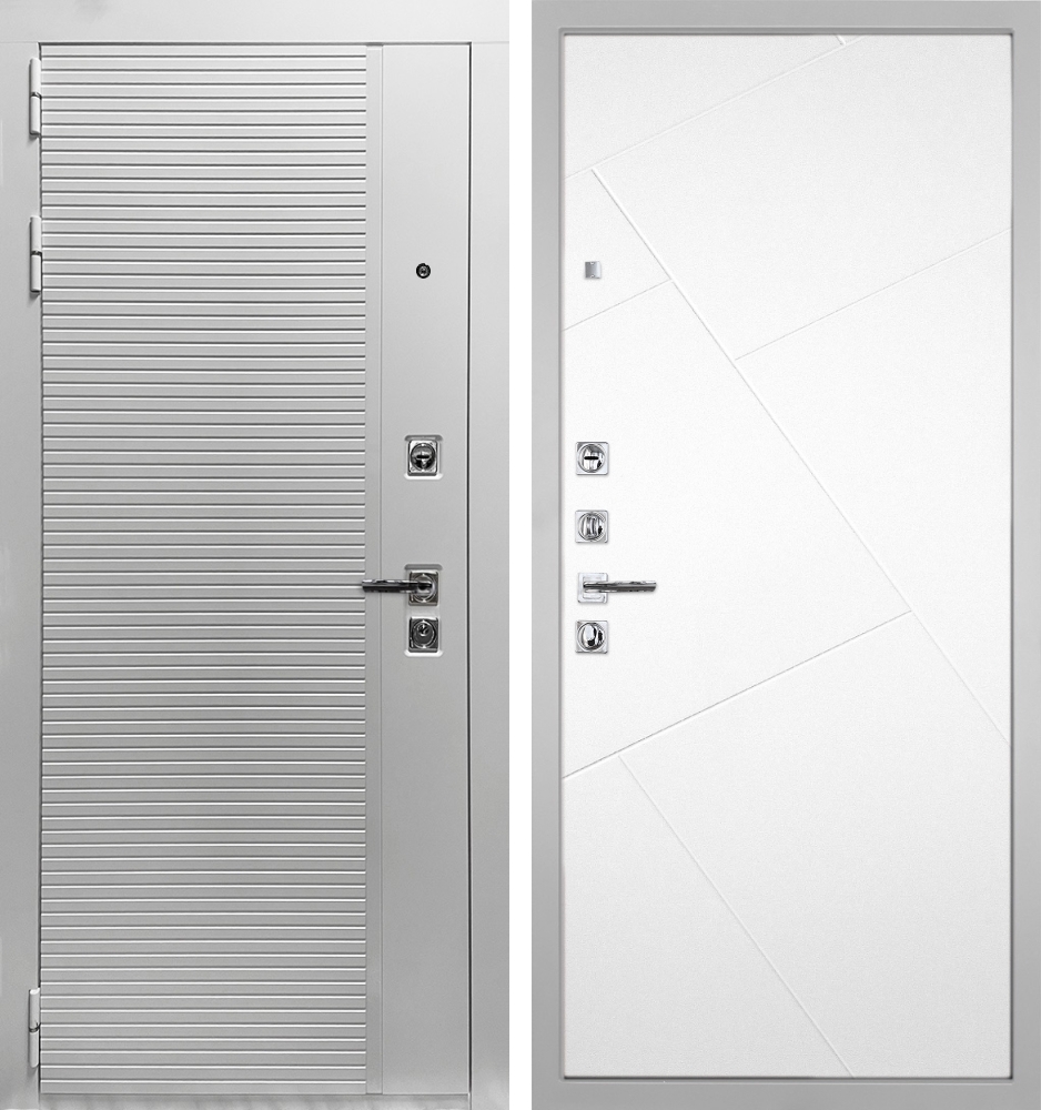 Входная дверь Гранит Пиано Белая - 050 Белая 12мм