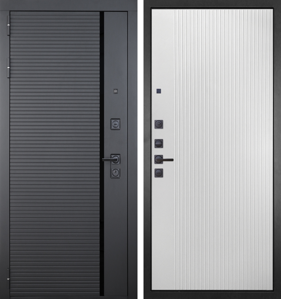 Входная дверь Гранит Пиано - 076 Белая 12мм