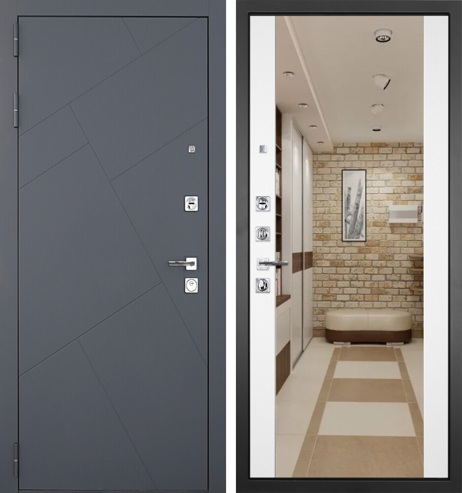 Входная дверь Ультра С3 - 024 Зеркало макси белое 16мм