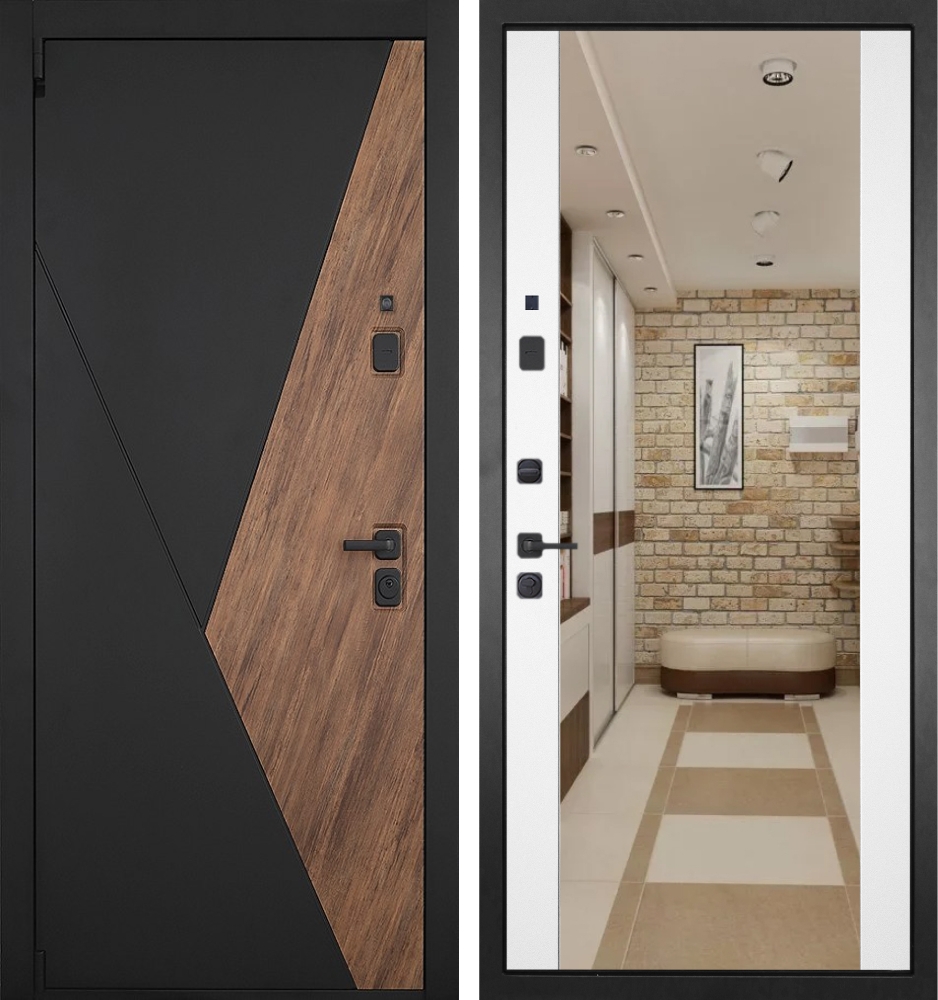 Входная дверь Гранит Геометрия - 024 Зеркало макси белое 16мм