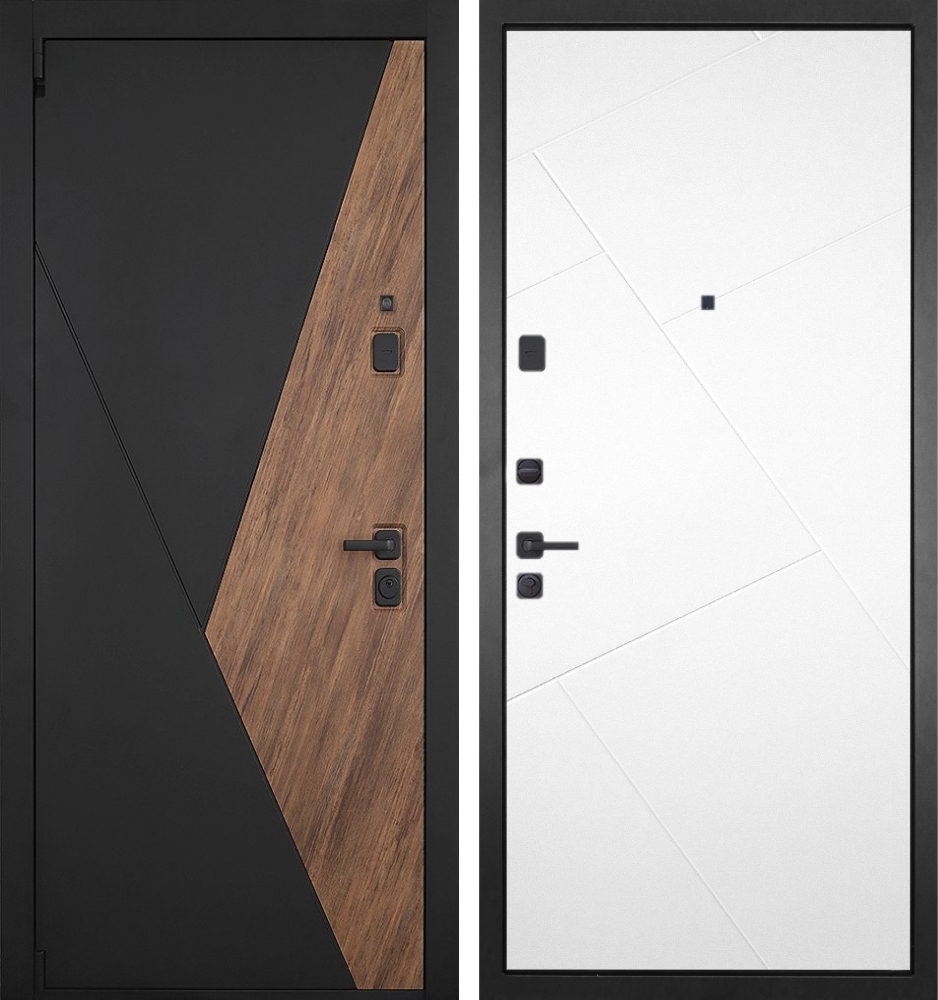 Входная дверь Гранит Геометрия - 050 Белая 12мм