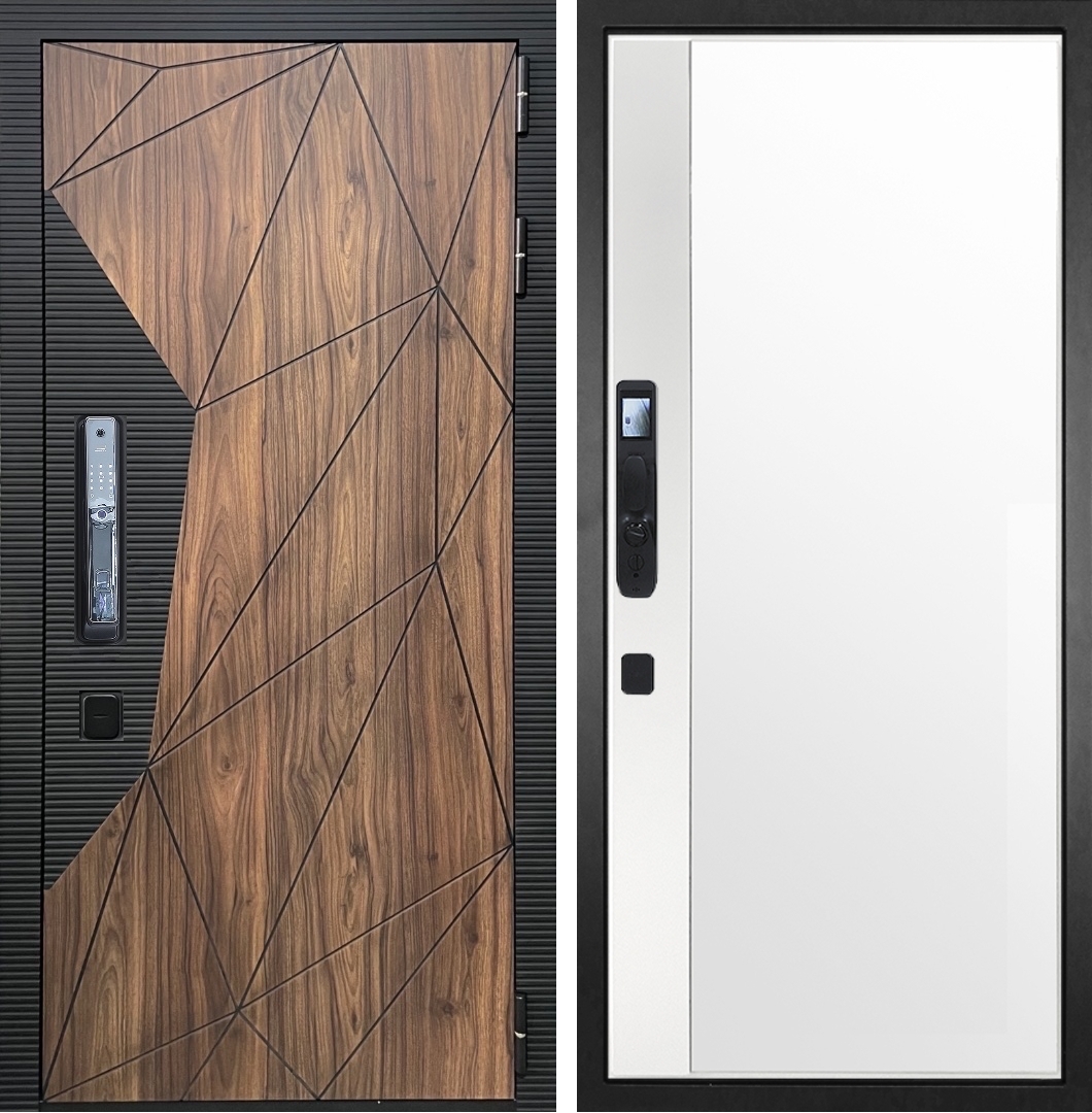 Входная дверь Континент Смарт - 075 Зеркало макси бок белая 16мм