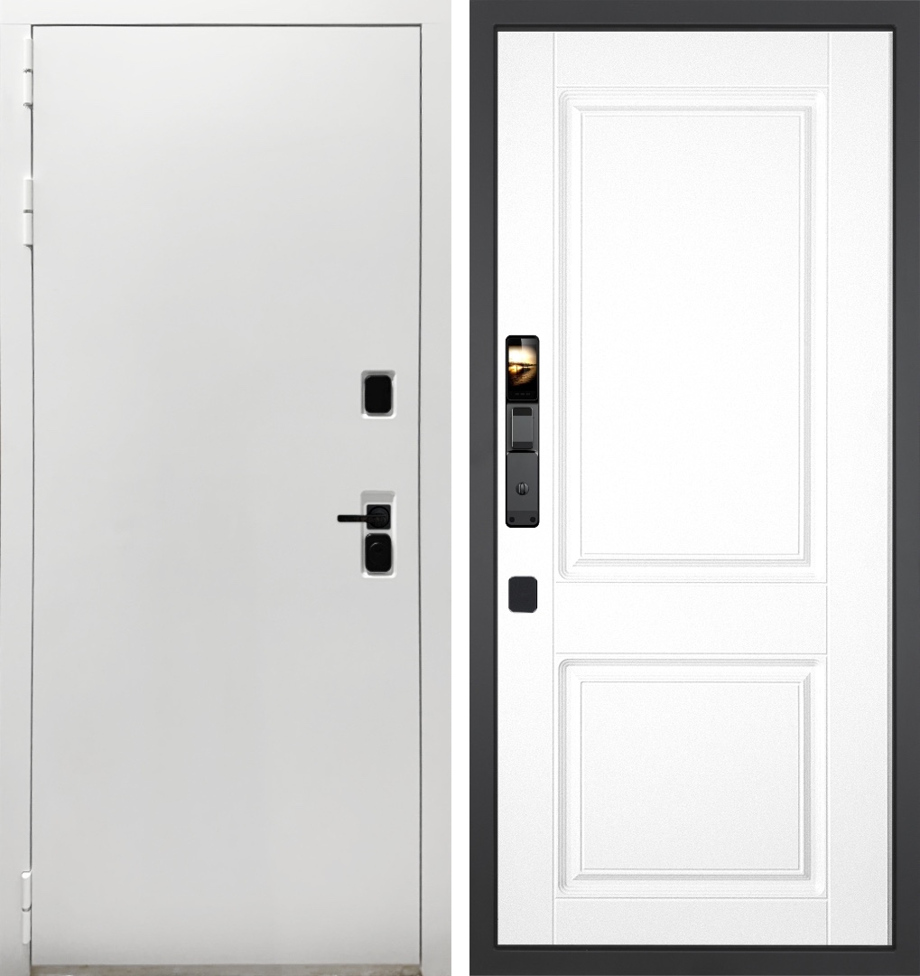 Входная дверь Гранит Вайт, панель 035 Белая классика 12 мм