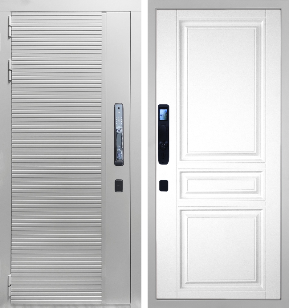 Входная дверь Дверь Гранит Пиано Смарт Белая - 018 Белый 16мм