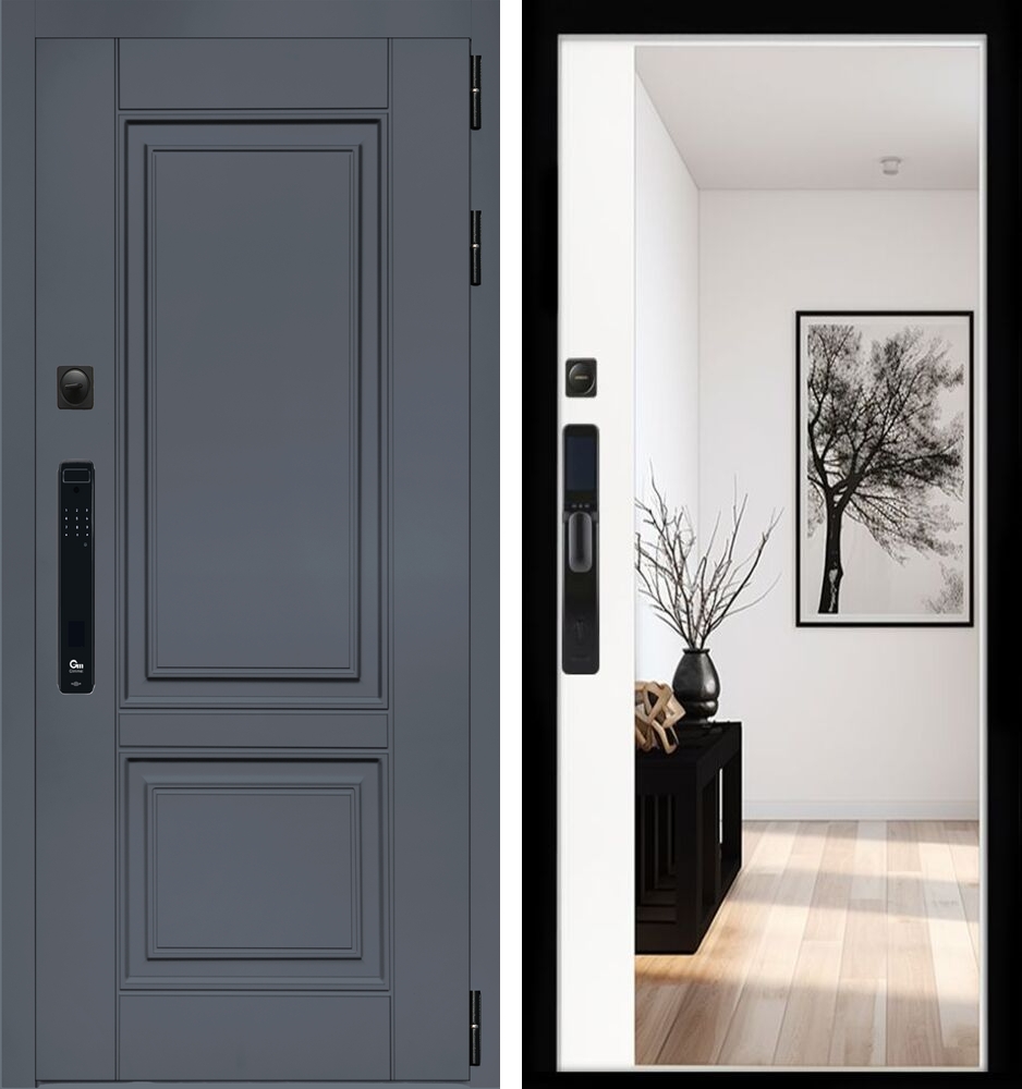 Входная дверь Афина смарт | Зеркало панорама 