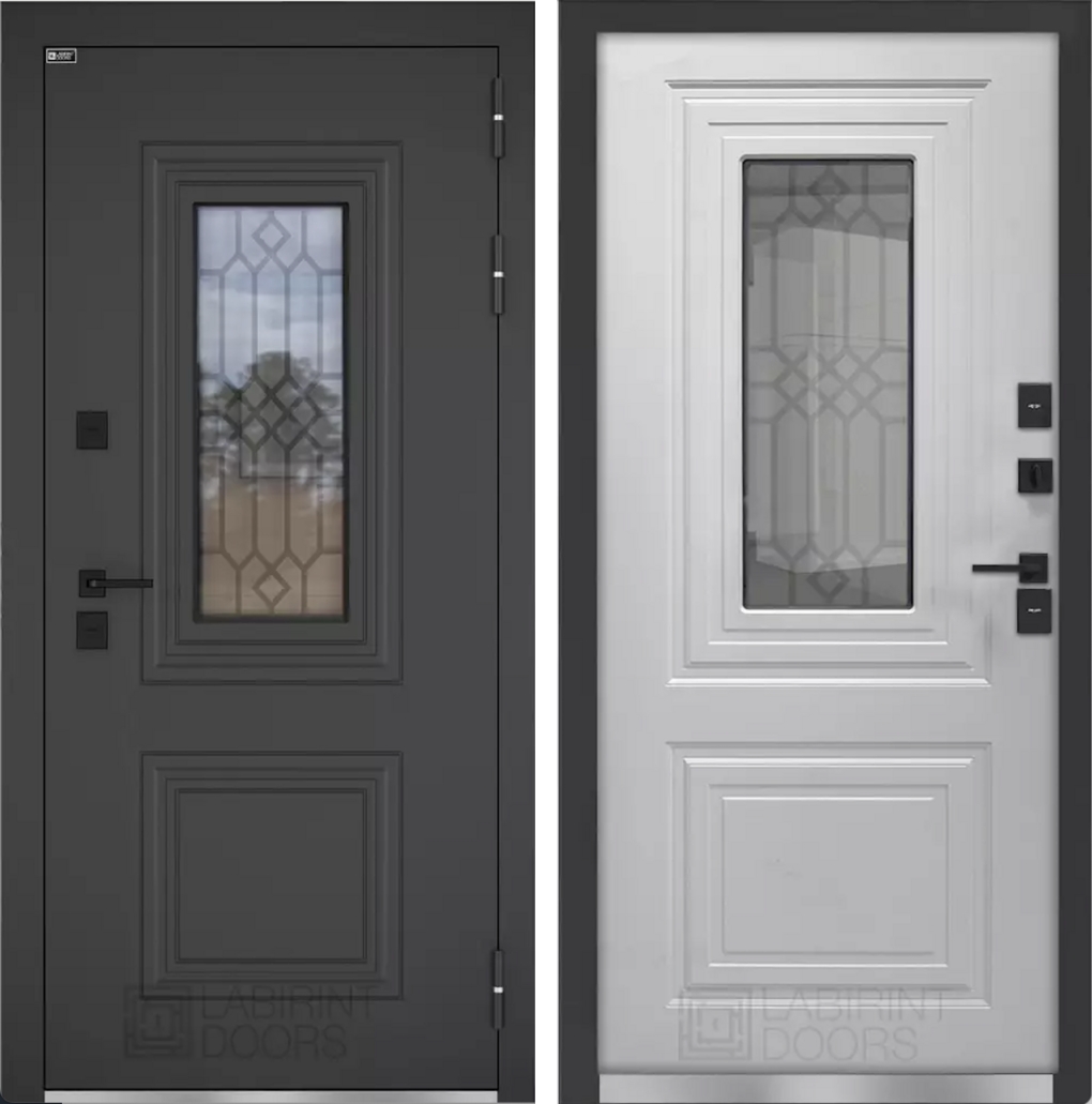 Входная дверь Верса с окном и решеткой 