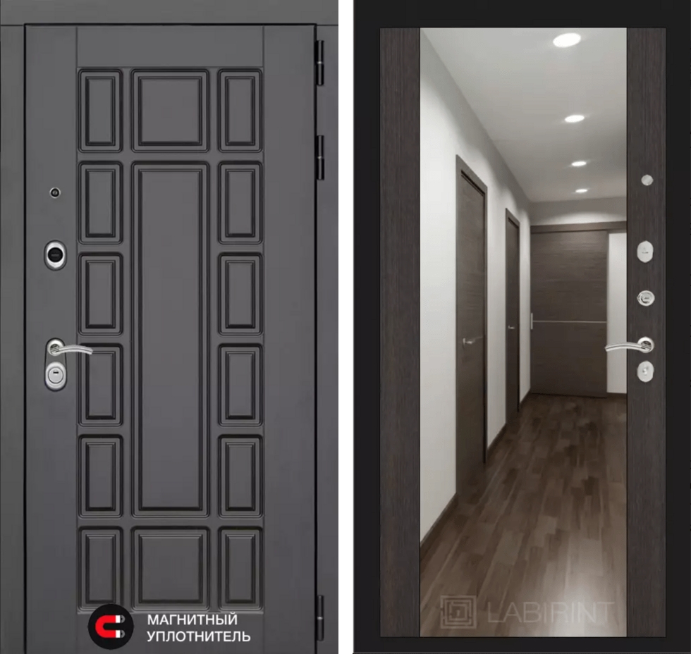 Входная дверь Нью-Йорк с Зеркалом Максимум - Венге