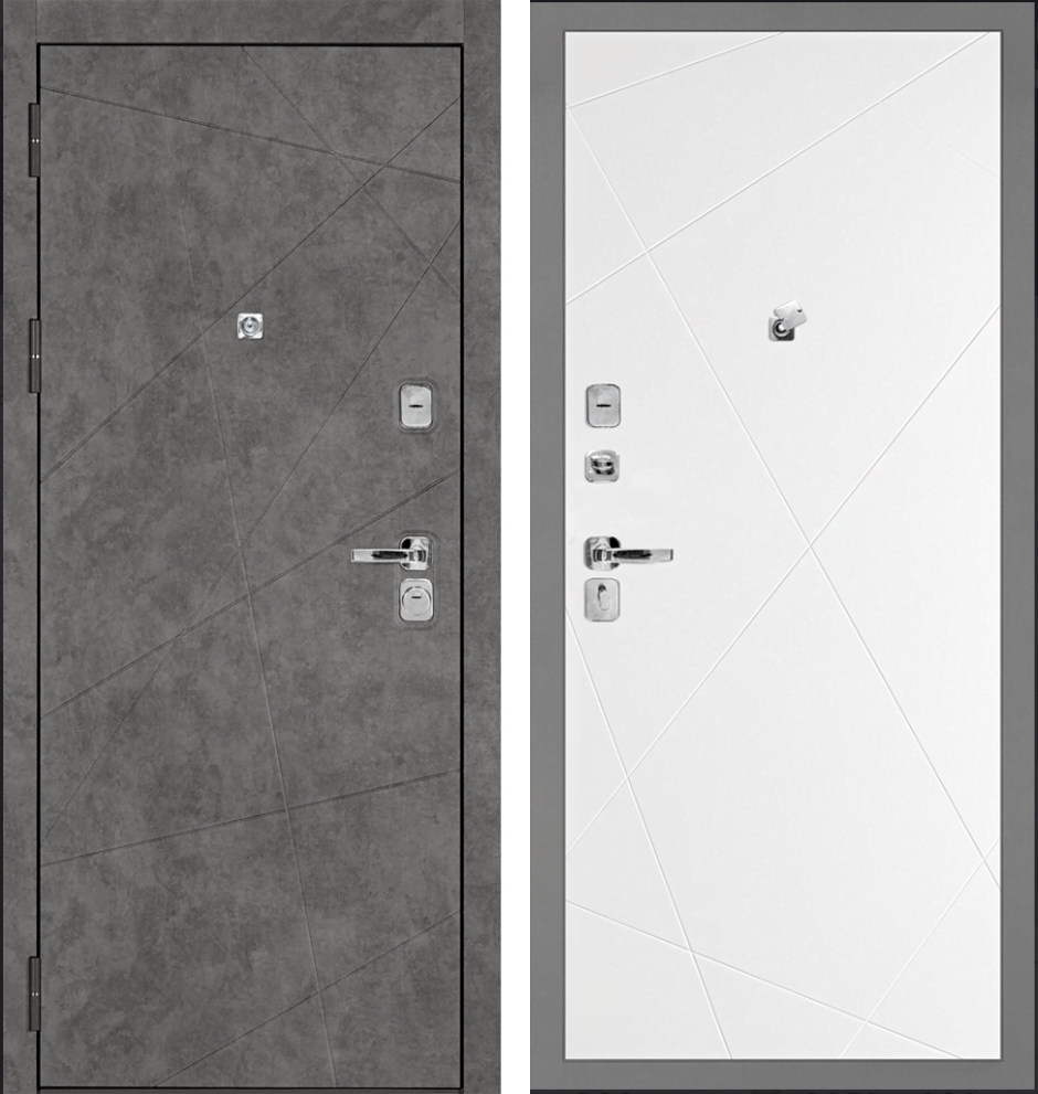Входная дверь Урбан-127/PR-103 Бетон темный / Белый