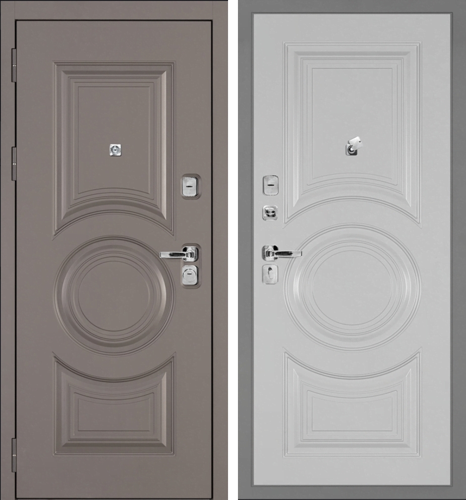 Входная дверь Плаза-177/PR-177 Коричнево-серый / Агат