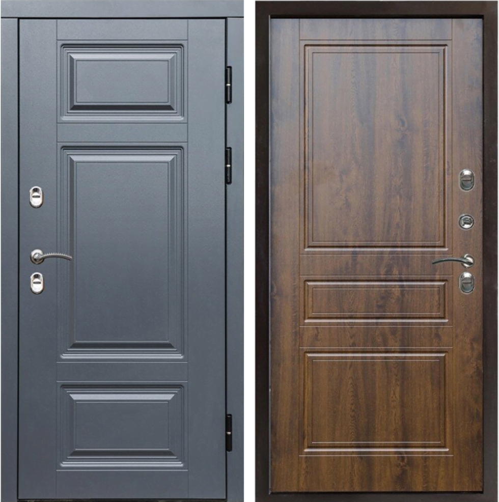 Входная дверь Сибирь термо премиум Grey Классика дуб