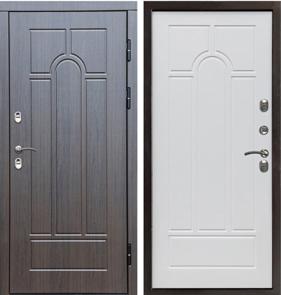 Входная дверь Сибирь термо премиум Модена венге Арка белое дерево