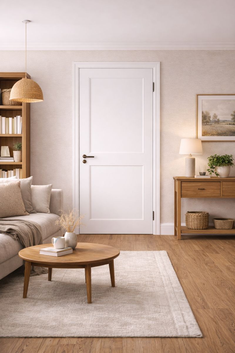 Белые двери и тёплое дерево — уют