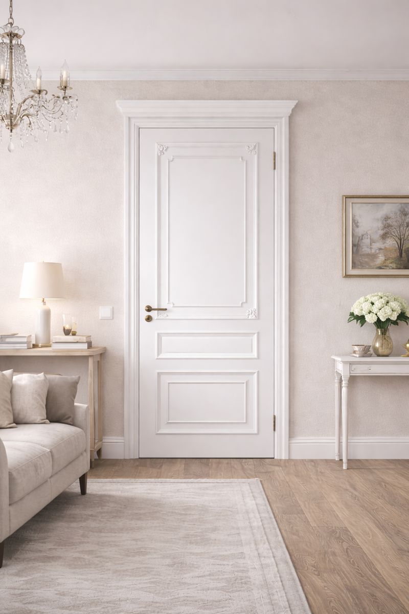 Белые двери в классике — филёнка и багет