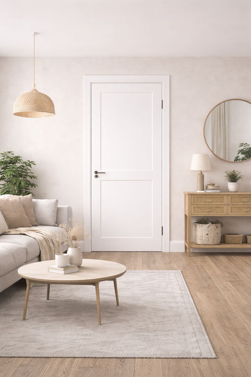 Белые двери в скандинавском стиле