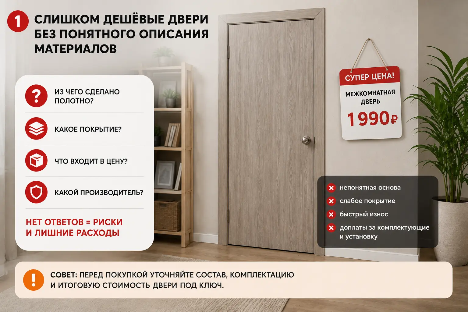 Дешевые межкомнатные двери ошибки выбора