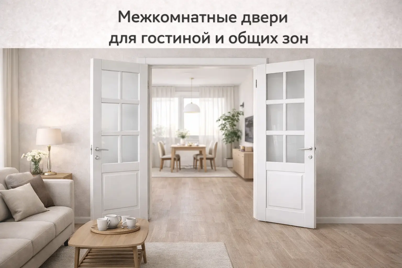 Межкомнатные двери для гостиной и общих зон в интерьере квартиры