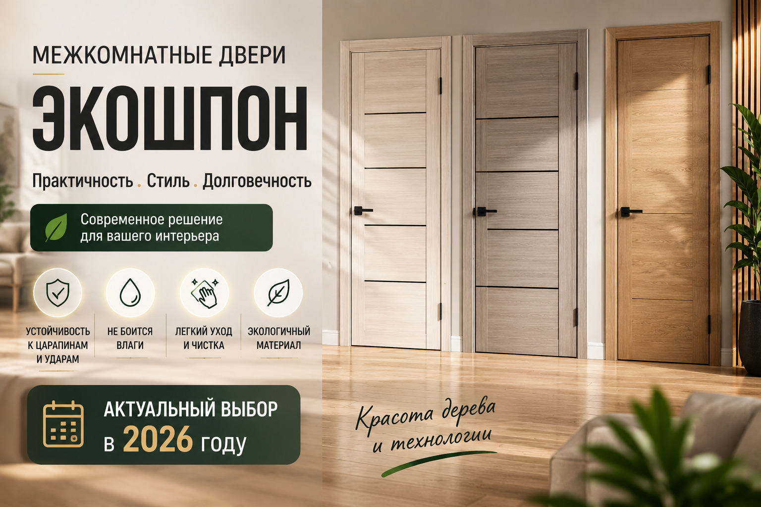 Межкомнатные двери экошпон