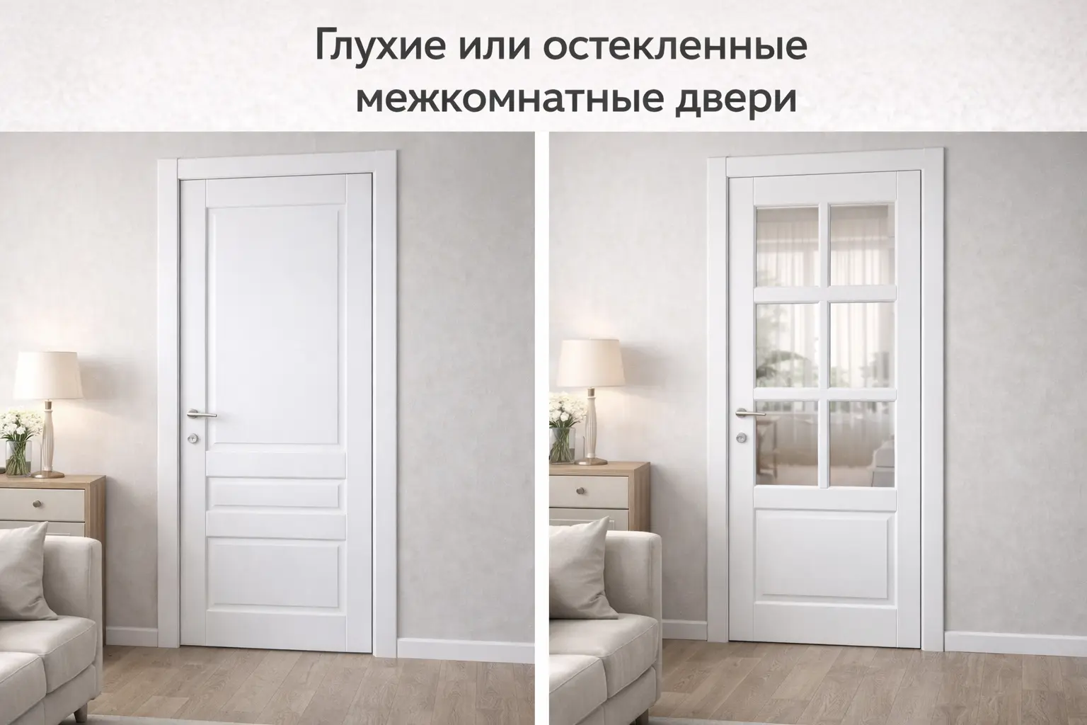 Глухие или остекленные межкомнатные двери