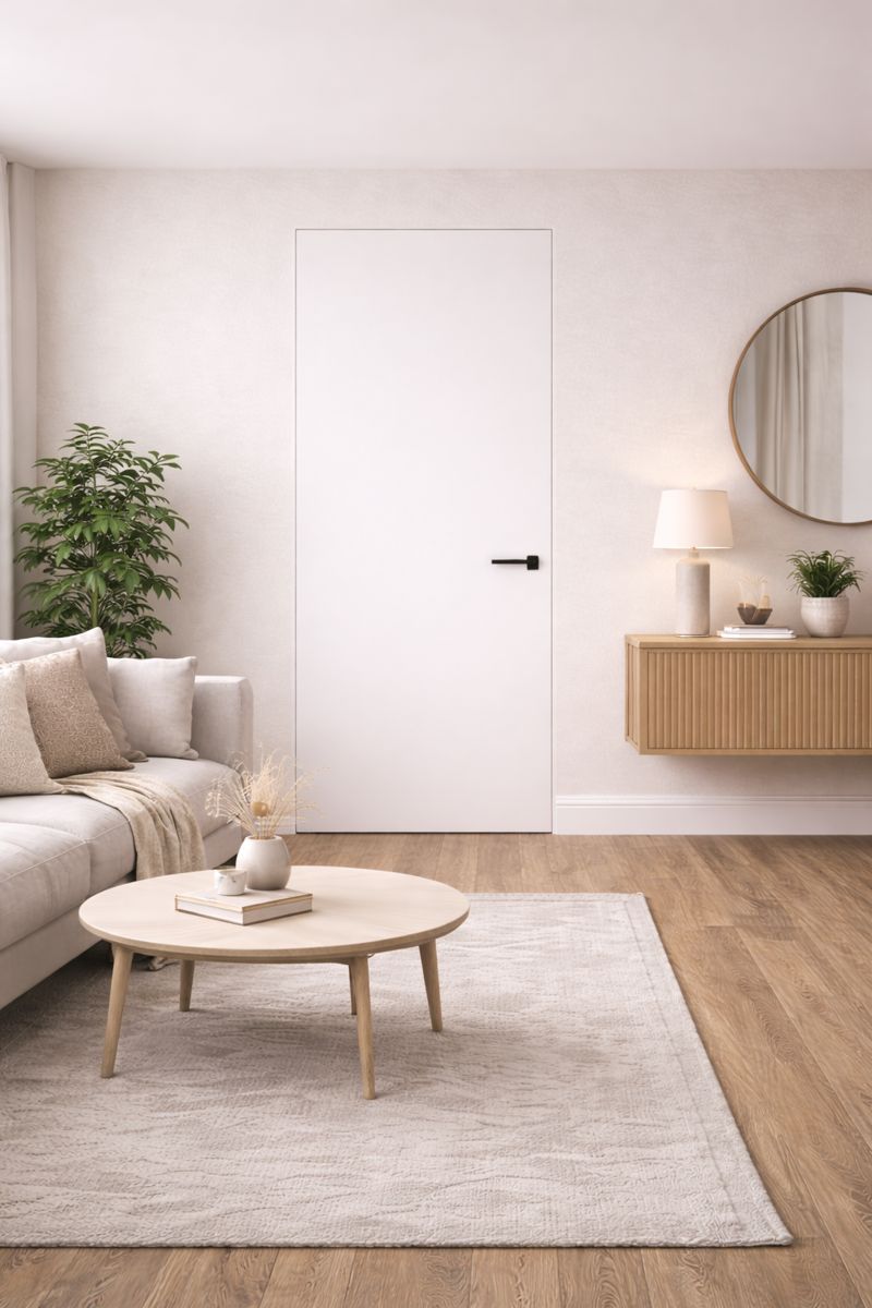 Скрытые белые двери — эффект невидимой стены